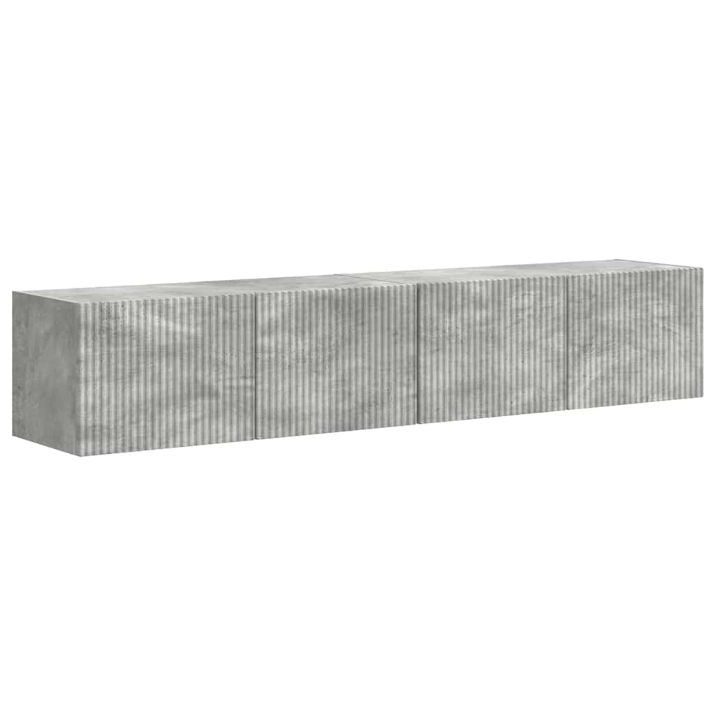 TV Fali Szekrény 2 pcs Beton Szerelt Fa