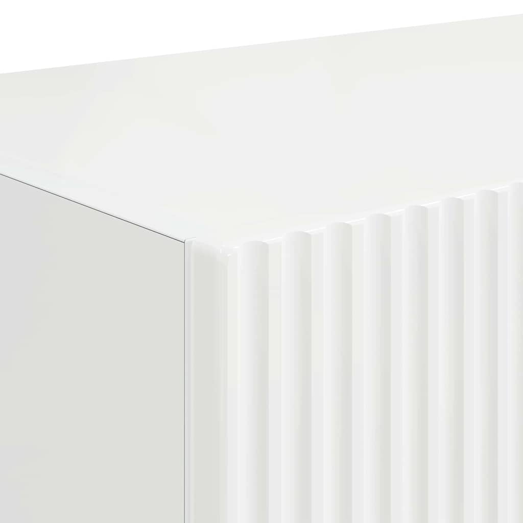 TV Fali Szekrény 78,5 x 31 x 29,5 cm Fényes Fehér Szerelt Fa