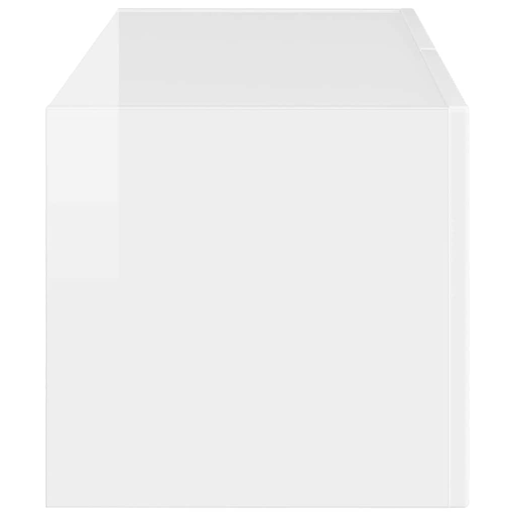 TV Fali Szekrény 78,5 x 31 x 29,5 cm Fényes Fehér Szerelt Fa