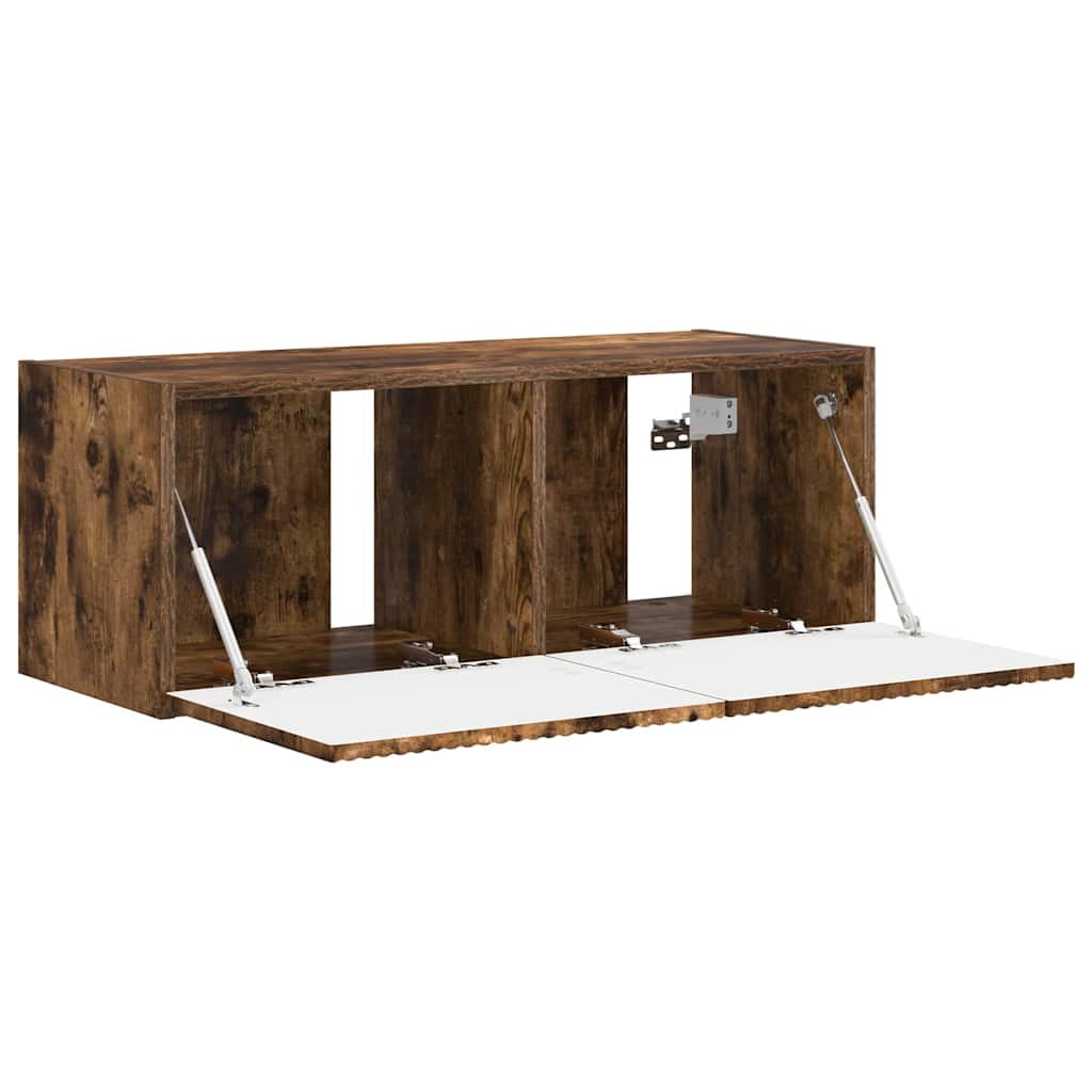 TV Fali Szekrény 78,5 x 31 x 29,5 cm Füstölt tölgy Szerelt Fa