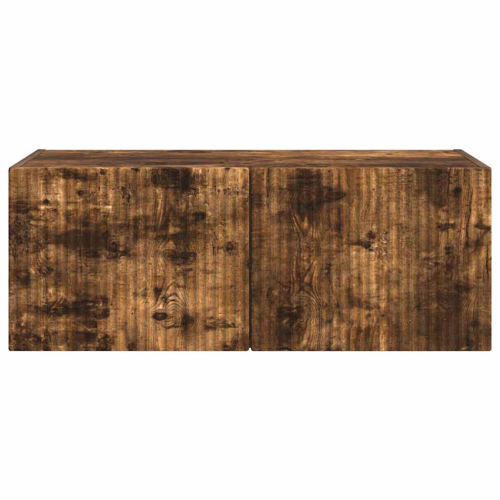 TV Fali Szekrény 78,5 x 31 x 29,5 cm Füstölt tölgy Szerelt Fa