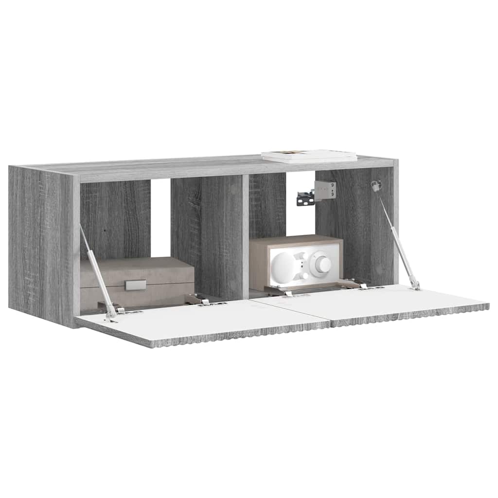 TV Fali Szekrény 78,5 x 31 x 29,5 cm Szürke Sonoma Szerelt Fa