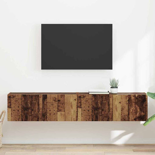 TV Fali Szekrény 2 pcs Öreg fa 78,5 x 31 x 29,5 cm Faanyag