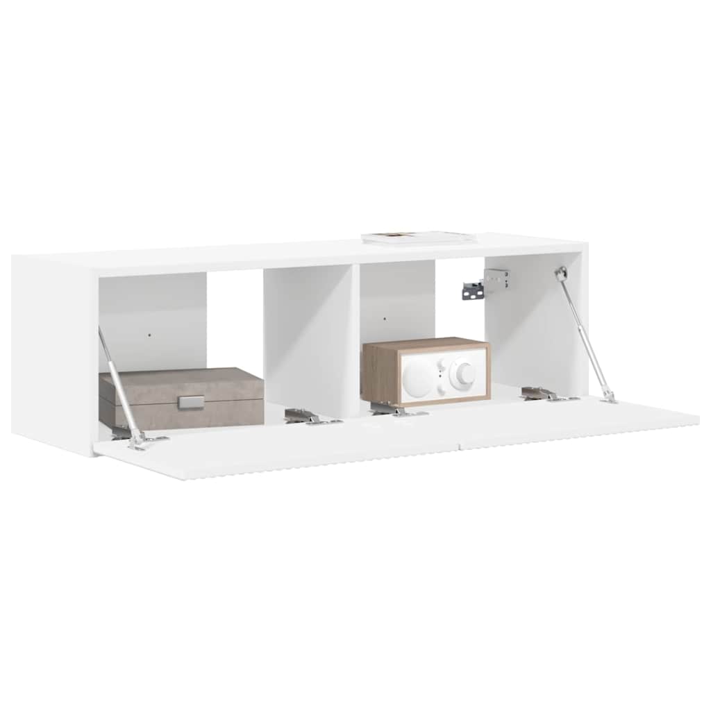 TV Fali Szekrény 98 x 31 x 29,5 cm Fehér Szerelt Fa
