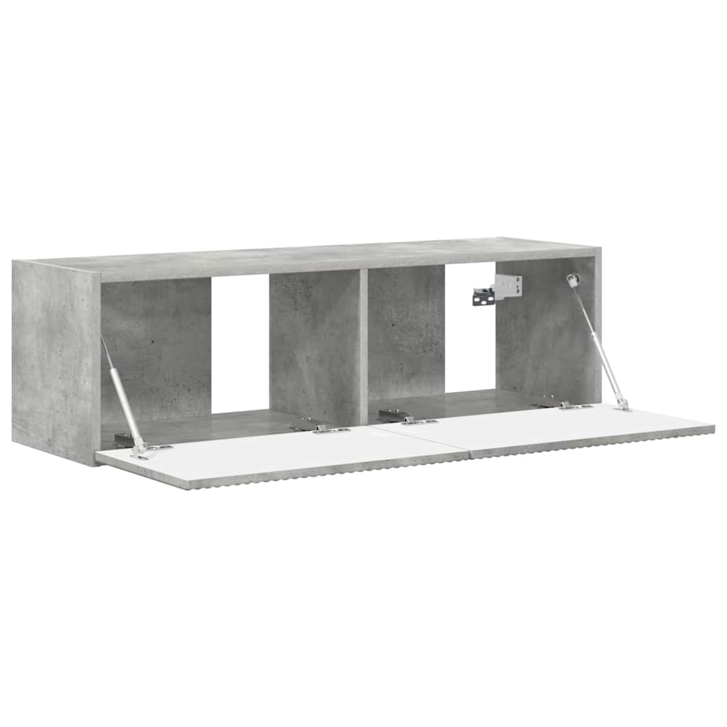 TV Fali Szekrény 98 x 31 x 29,5 cm Beton Szerelt Fa