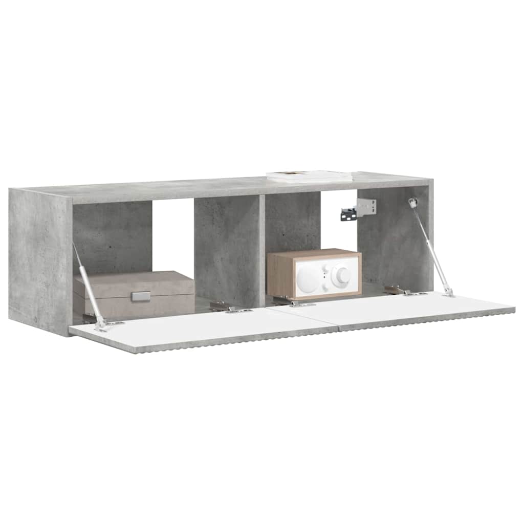 TV Fali Szekrény 98 x 31 x 29,5 cm Beton Szerelt Fa