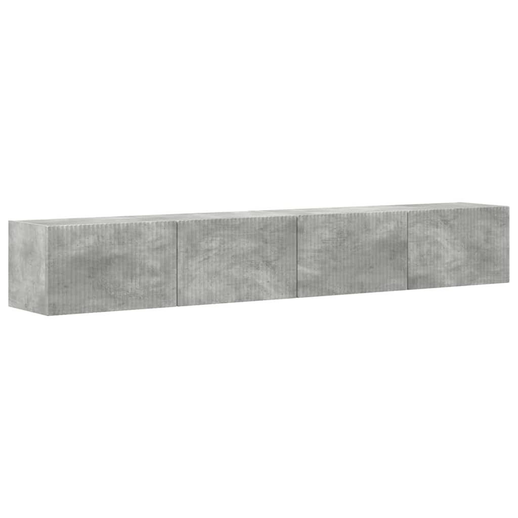 TV Fali Szekrény 2 pcs Beton Szerelt Fa