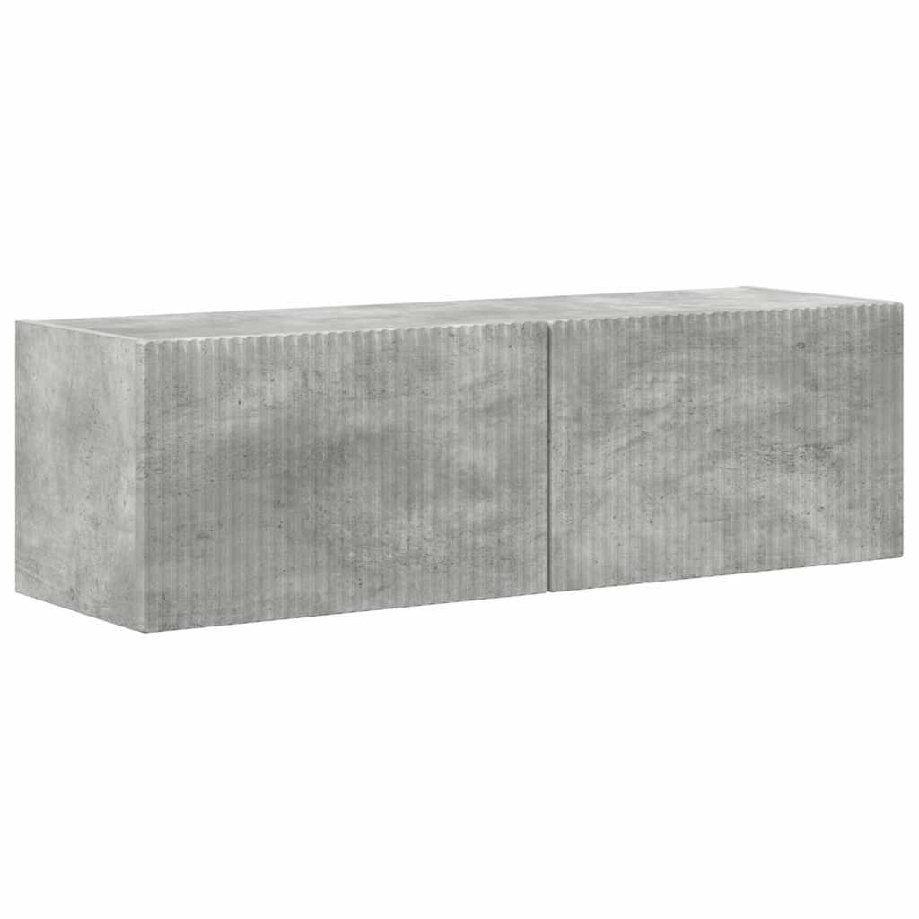 TV Fali Szekrény 2 pcs Beton Szerelt Fa