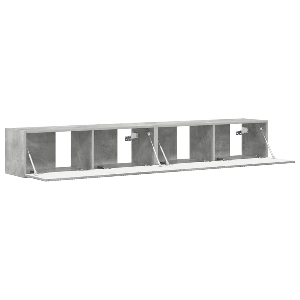 TV Fali Szekrény 2 pcs Beton Szerelt Fa