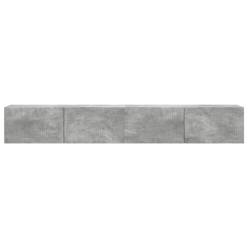 TV Fali Szekrény 2 pcs Beton Szerelt Fa