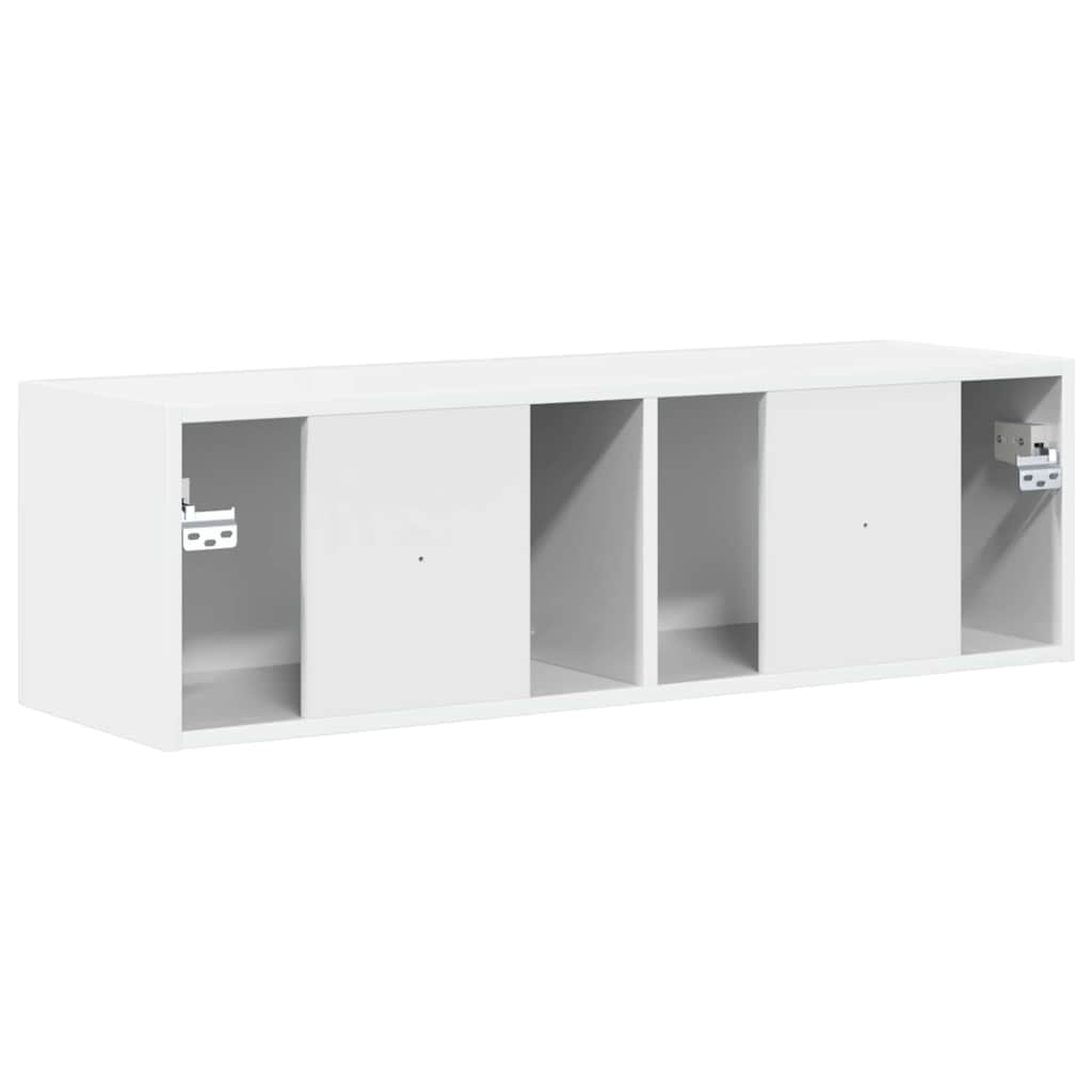 TV Fali Szekrény 98 x 31 x 29,5 cm Fényes Fehér Szerelt Fa