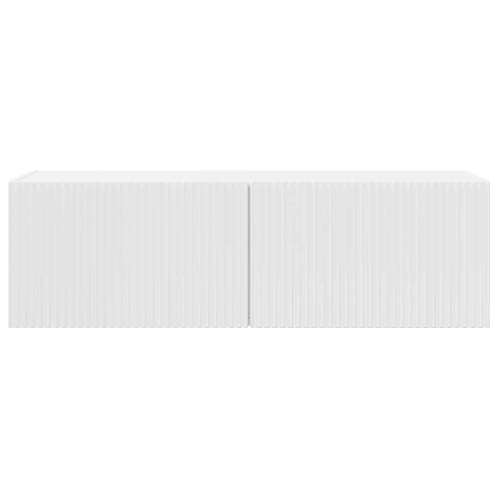 TV Fali Szekrény 98 x 31 x 29,5 cm Fényes Fehér Szerelt Fa
