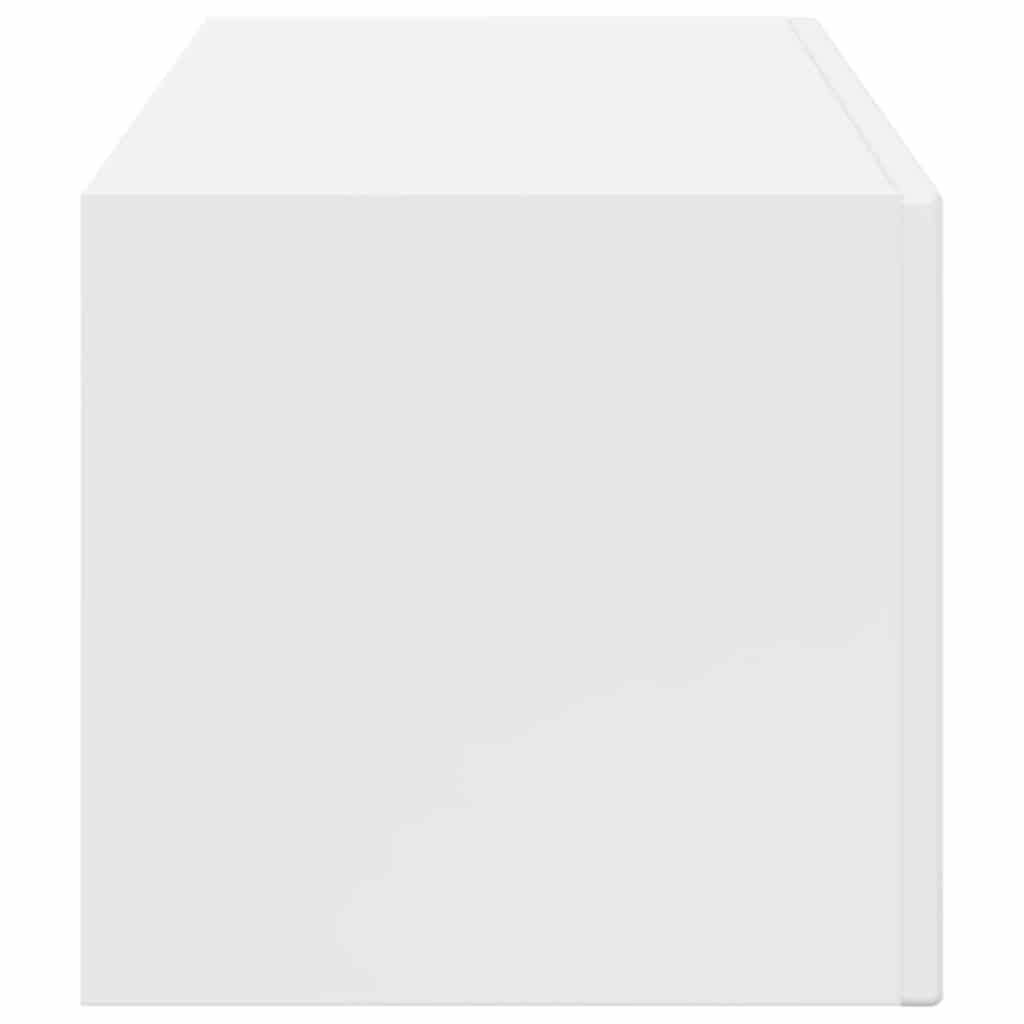 TV Fali Szekrény 98 x 31 x 29,5 cm Fényes Fehér Szerelt Fa
