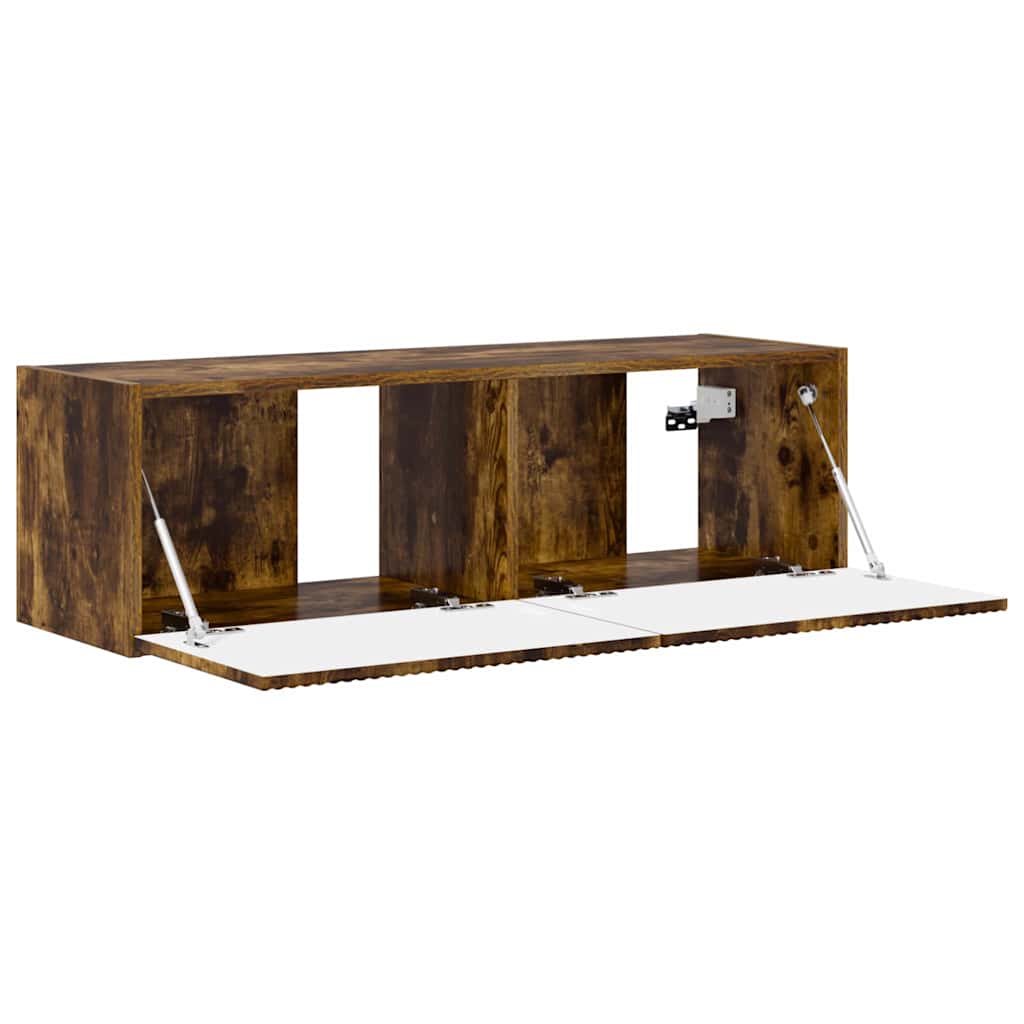 TV Fali Szekrény 98 x 31 x 29,5 cm Füstölt tölgy Szerelt Fa