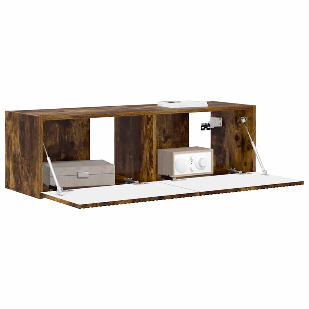 TV Fali Szekrény 98 x 31 x 29,5 cm Füstölt tölgy Szerelt Fa