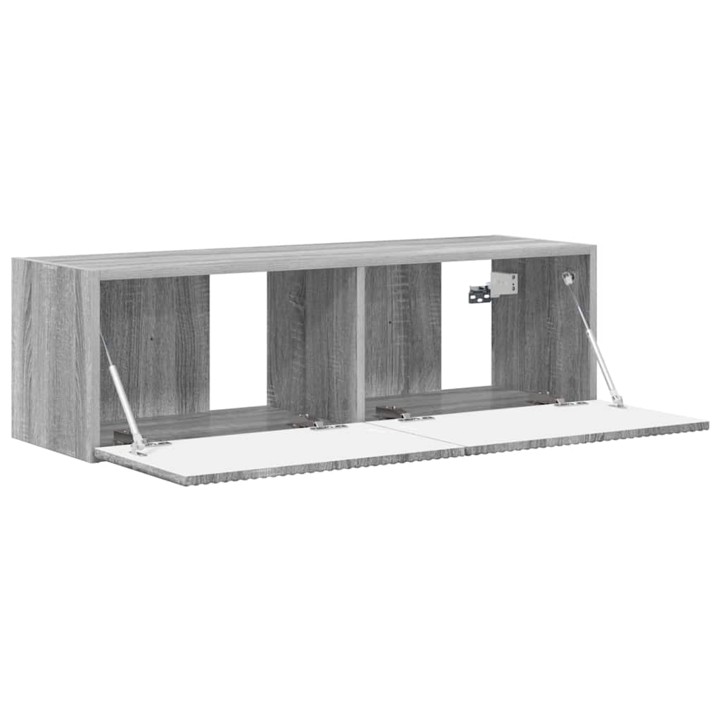TV Fali Szekrény 98 x 31 x 29,5 cm Szürke Sonoma Szerelt Fa