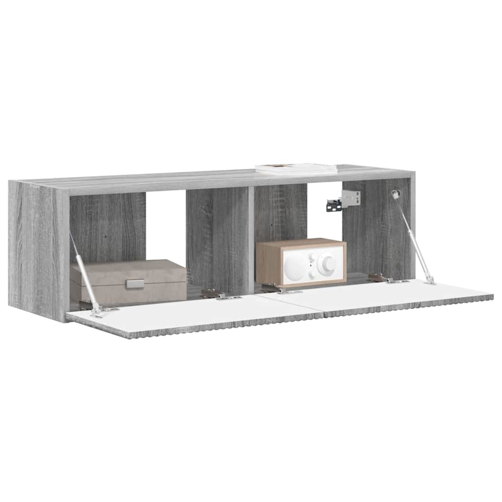 TV Fali Szekrény 98 x 31 x 29,5 cm Szürke Sonoma Szerelt Fa