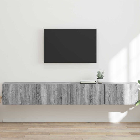 TV Fali Szekrény 2 pcs Szürke Sonoma 98 x 31 x 29,5 cm Faanyag