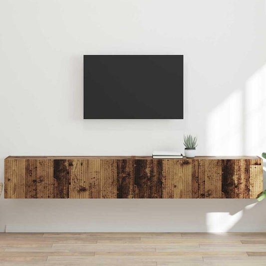 TV Fali Szekrény 2 pcs Öreg fa 98 x 31 x 29,5 cm Faanyag