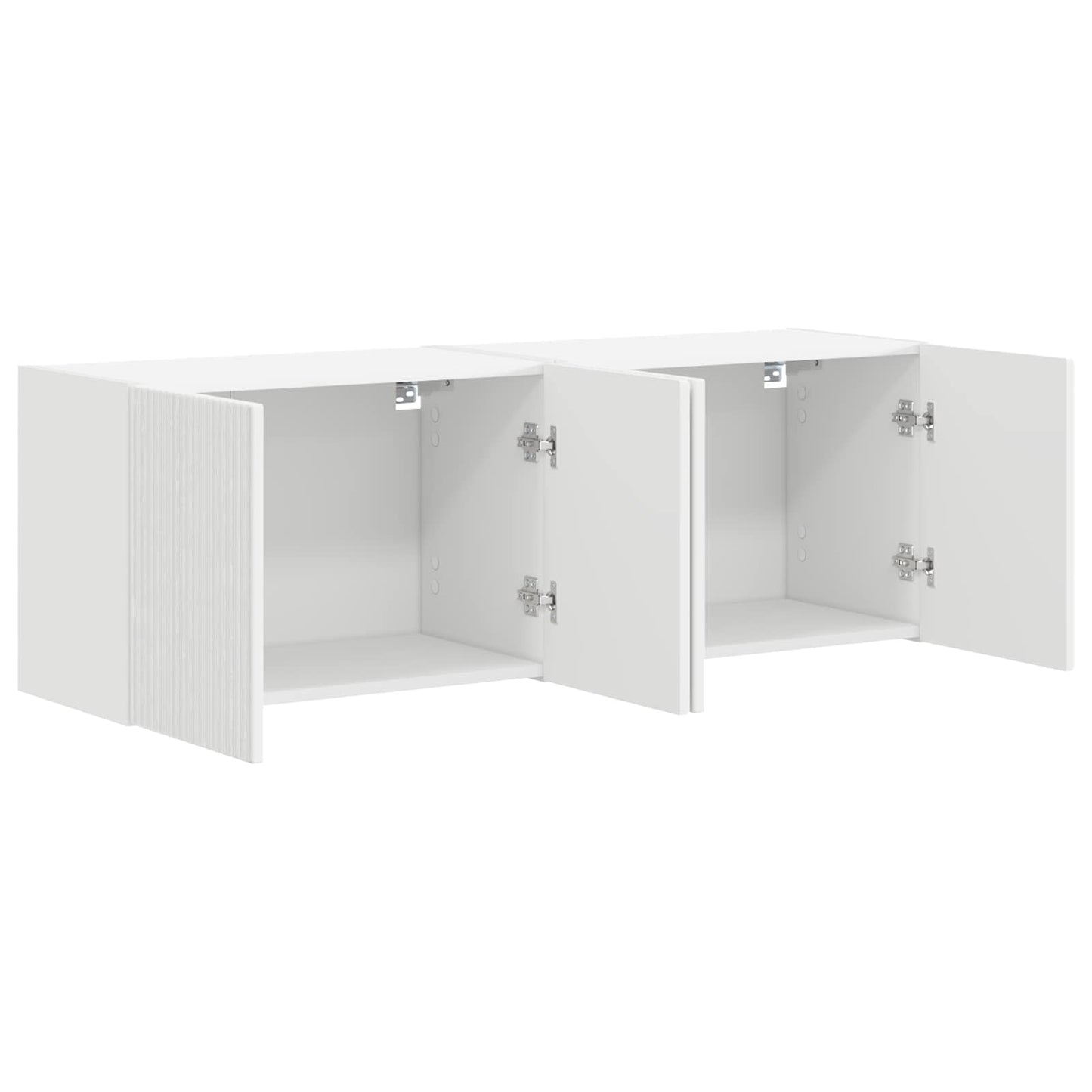 TV Fali Szekrény 2 pcs Fehér 59,5 x 31 x 40 cm Faanyag