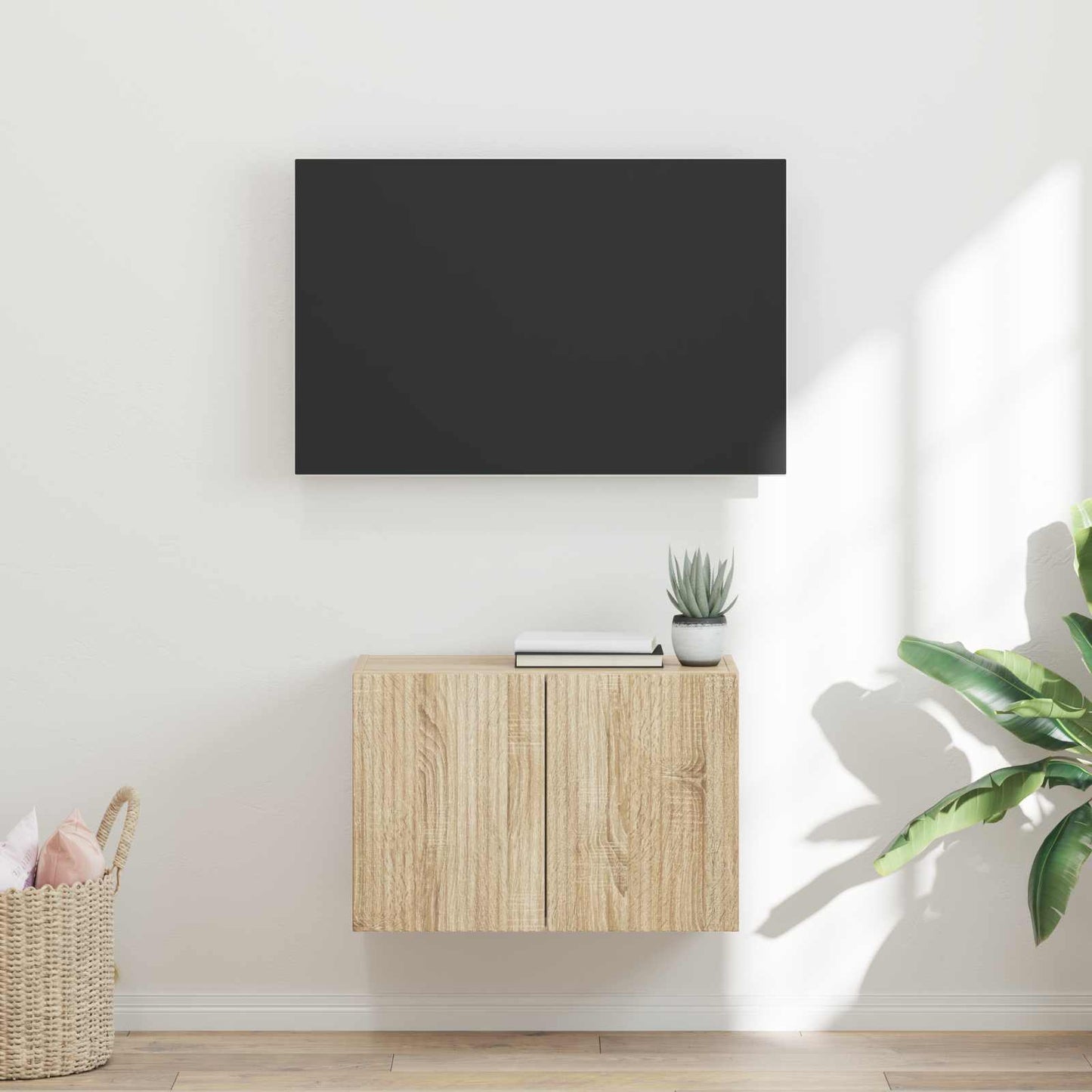 TV Fali Szekrény 59,5 x 31 x 40 cm Sonoma tölgy Szerelt Fa