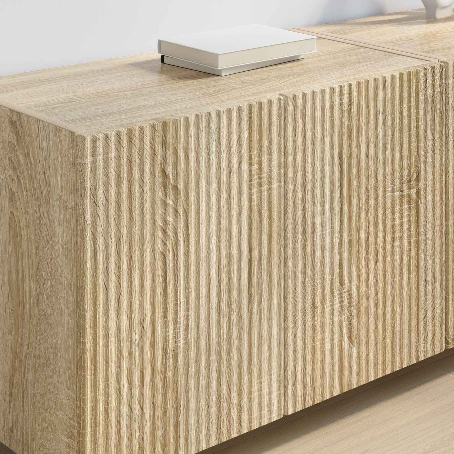 TV Fali Szekrény 2 pcs Sonoma tölgy Szerelt Fa