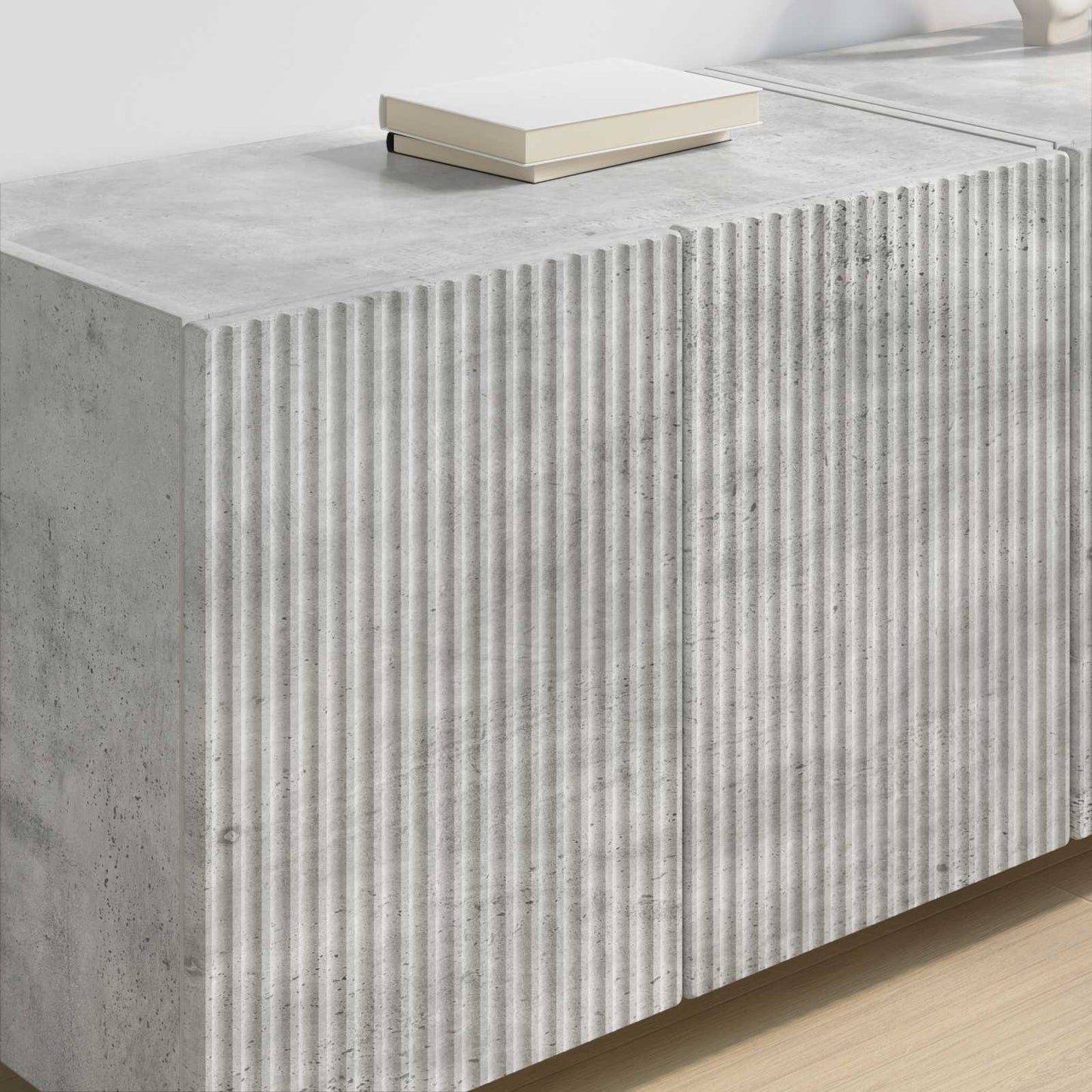 TV Fali Szekrény 2 pcs Beton Szürke Szerelt Fa