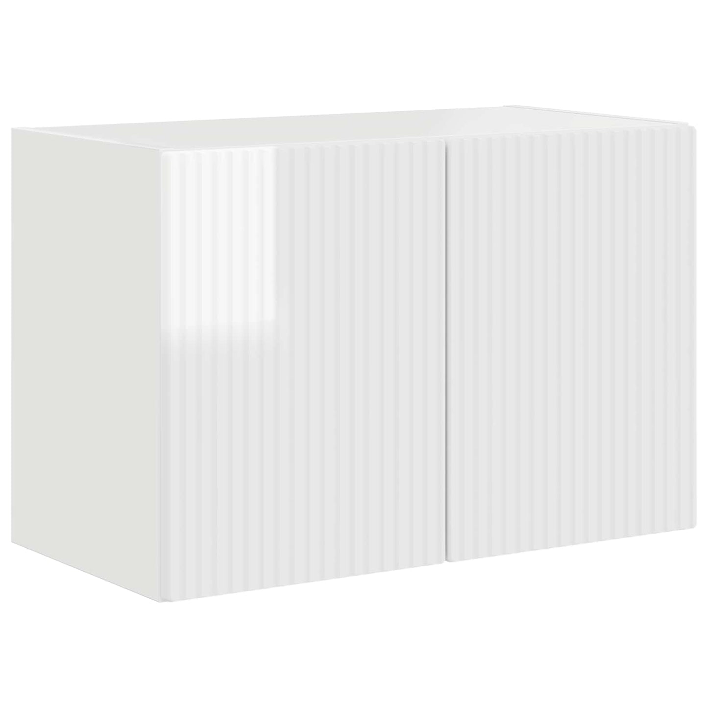 TV Fali Szekrény 59,5 x 31 x 40 cm Magas Fényű Fehér Szerelt Fa