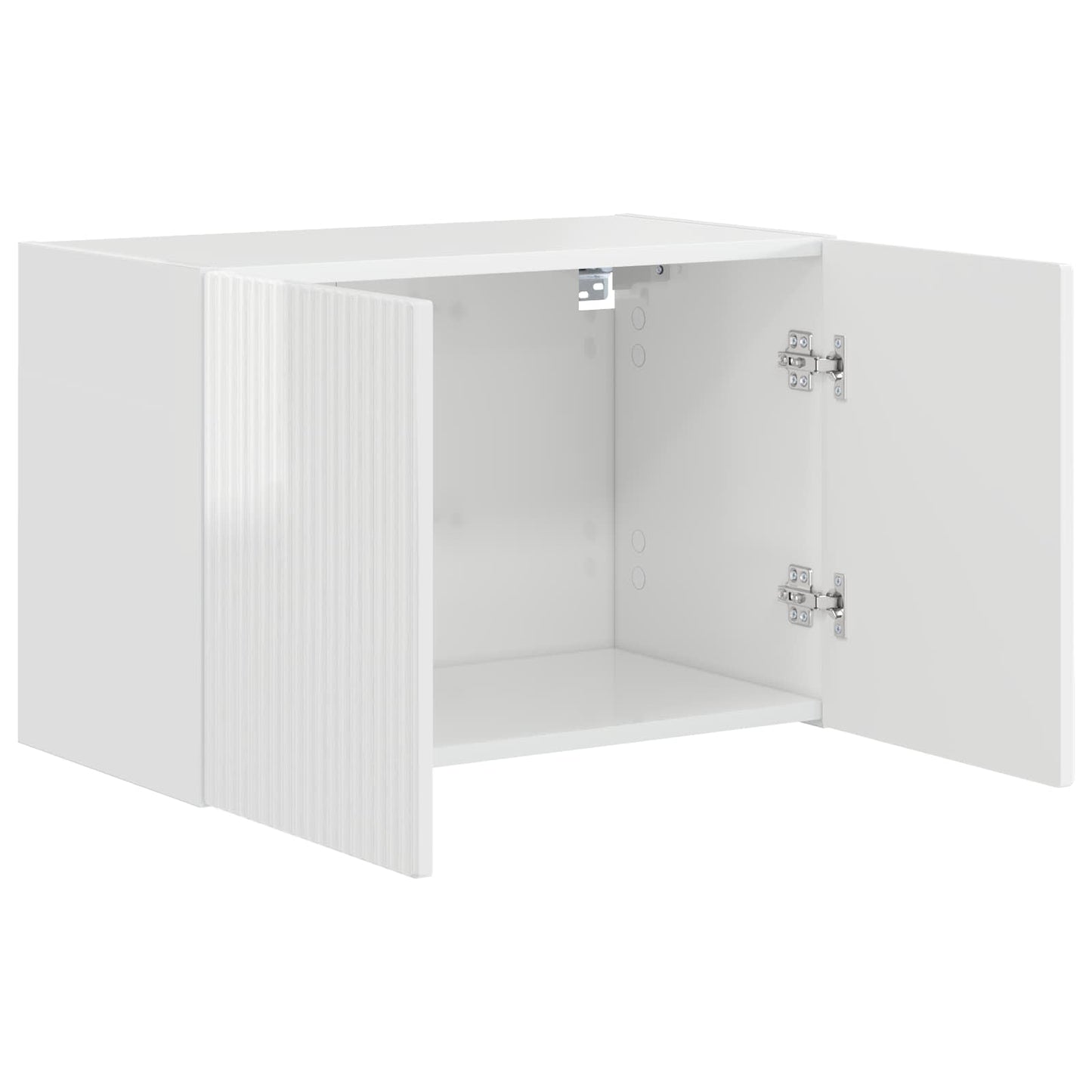 TV Fali Szekrény 59,5 x 31 x 40 cm Magas Fényű Fehér Szerelt Fa