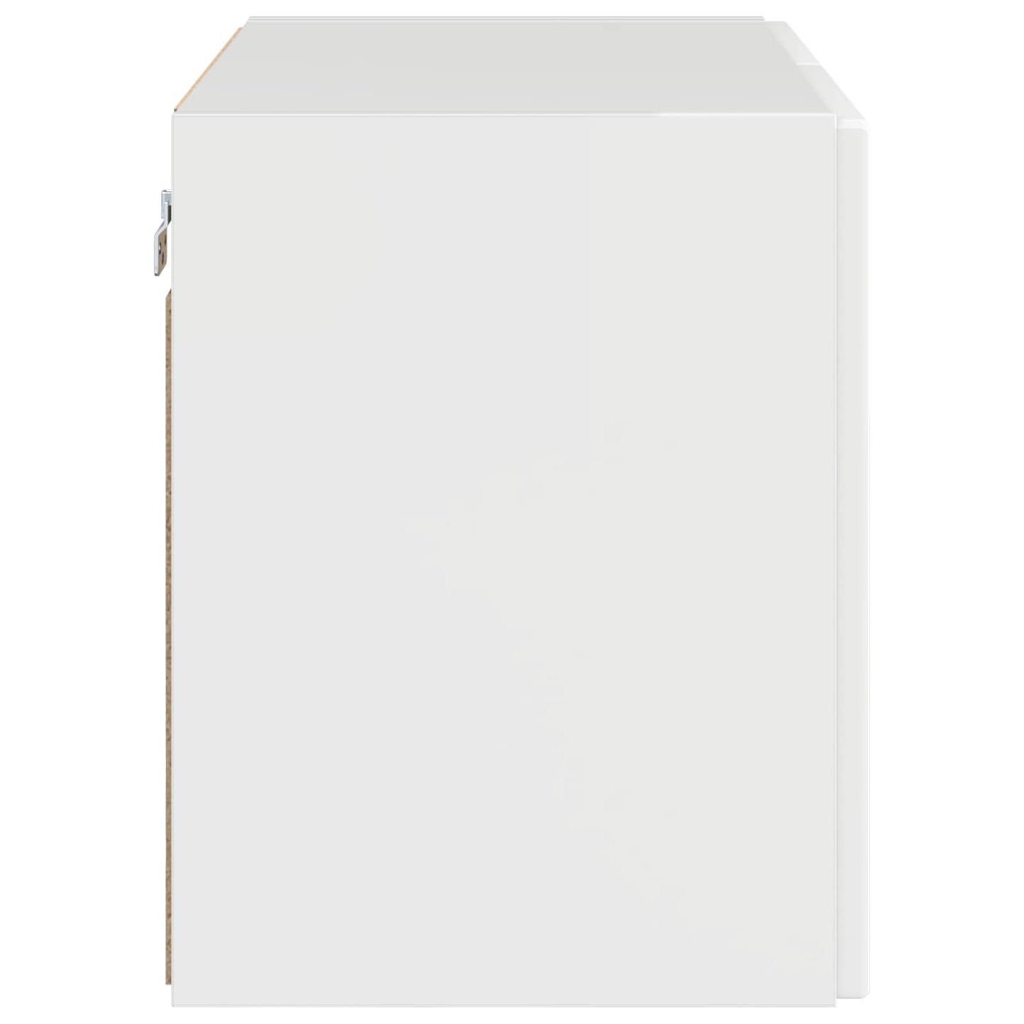 TV Fali Szekrény 59,5 x 31 x 40 cm Magas Fényű Fehér Szerelt Fa