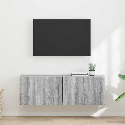 TV Fali Szekrény 2 pcs Szürke Sonoma 59,5 x 31 x 40 cm Faanyag