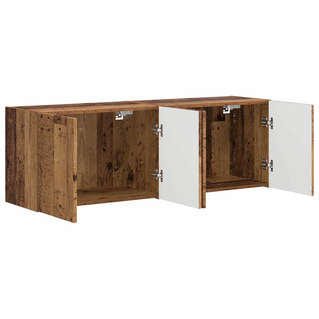 TV Fali Szekrény 2 pcs Öreg fa 59,5 x 31 x 40 cm Faanyag