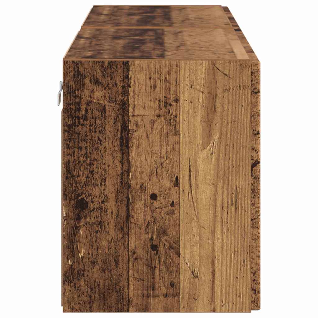 TV Fali Szekrény 2 pcs Öreg fa 59,5 x 31 x 40 cm Faanyag