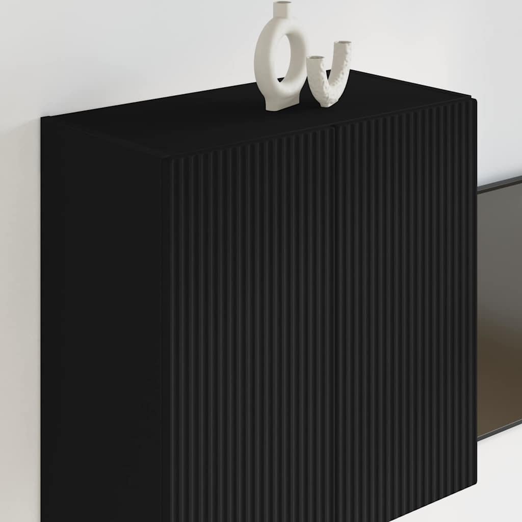 TV Fali Szekrény Fekete 59,5 x 31 x 60 cm Faanyag