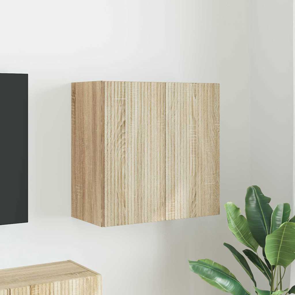 TV Fali Szekrény 59,5 x 31 x 60 cm Sonoma tölgy Szerelt Fa