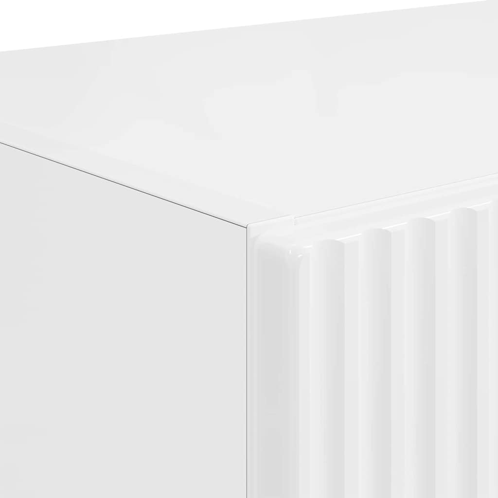 TV Fali Szekrény 59,5 x 31 x 60 cm Magas Fényű Fehér Szerelt Fa