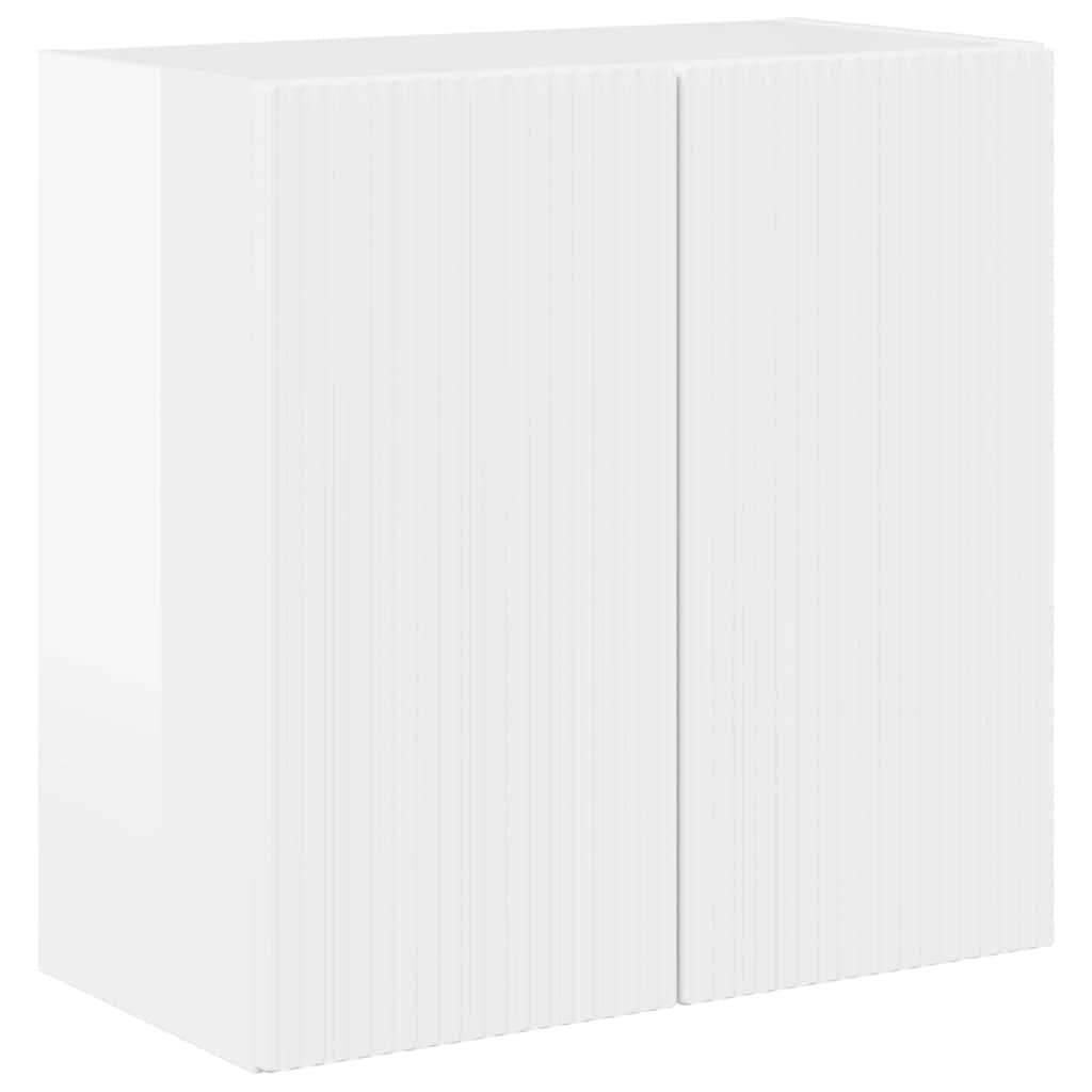 TV Fali Szekrény 59,5 x 31 x 60 cm Magas Fényű Fehér Szerelt Fa