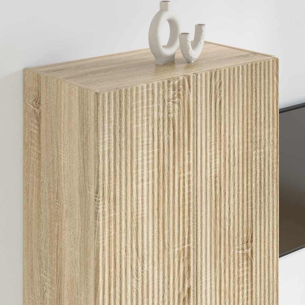 TV Fali Szekrény 59,5 x 31 x 80 cm Sonoma tölgy Szerelt Fa