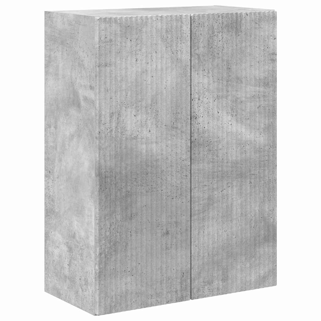 TV Fali Szekrény 59,5 x 31 x 80 cm Beton Szürke Szerelt Fa