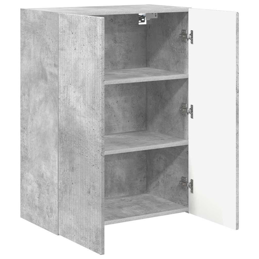TV Fali Szekrény 59,5 x 31 x 80 cm Beton Szürke Szerelt Fa