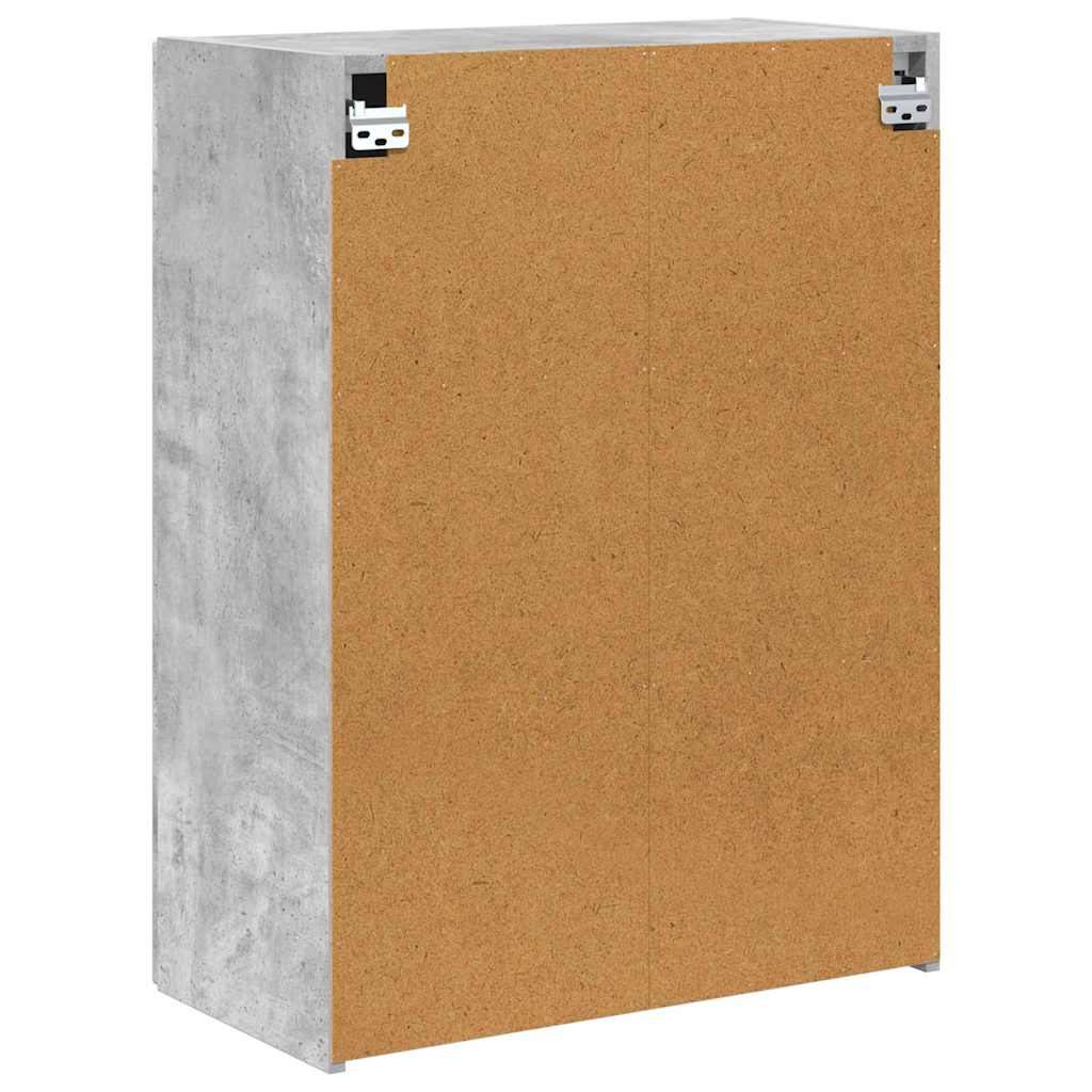 TV Fali Szekrény 59,5 x 31 x 80 cm Beton Szürke Szerelt Fa