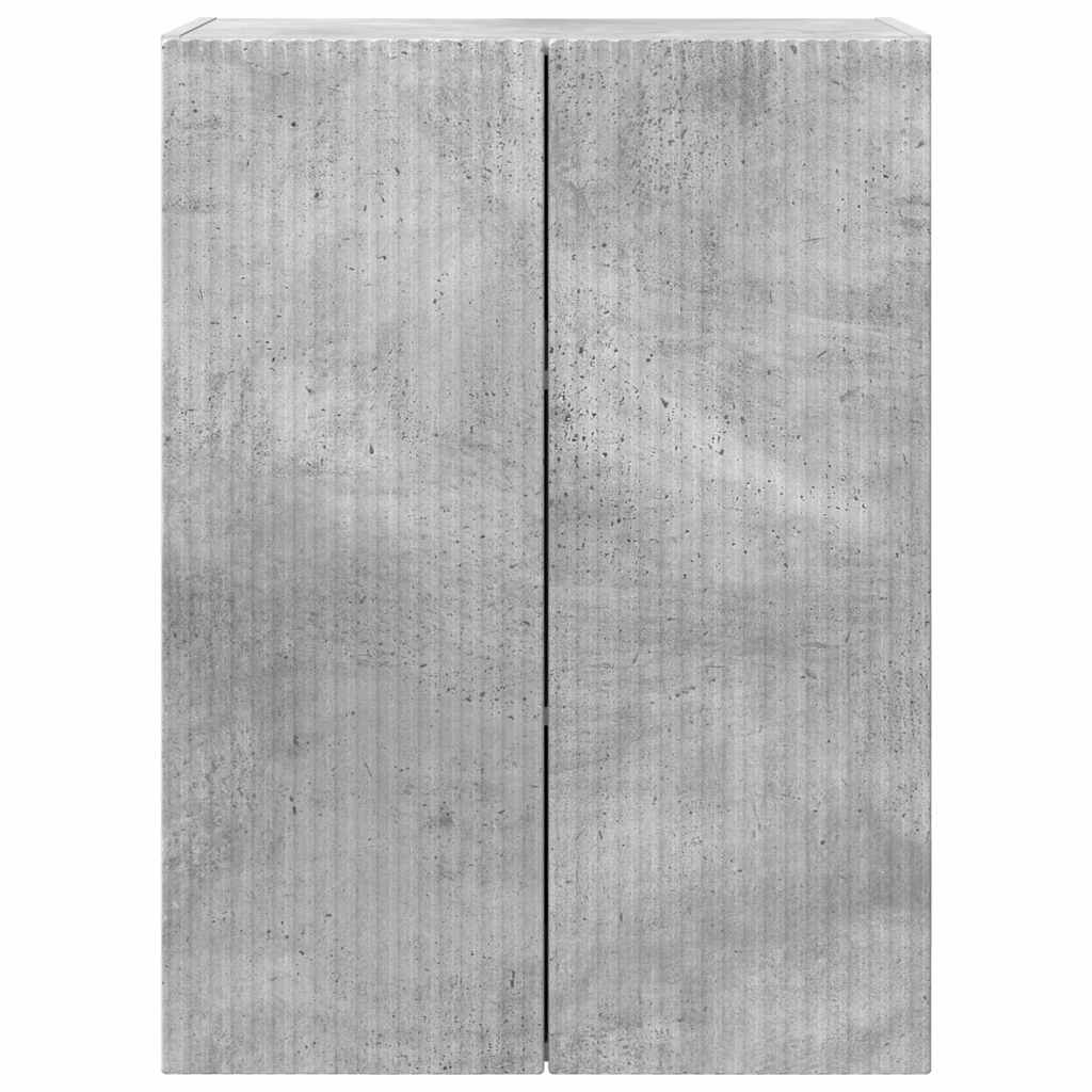 TV Fali Szekrény 59,5 x 31 x 80 cm Beton Szürke Szerelt Fa
