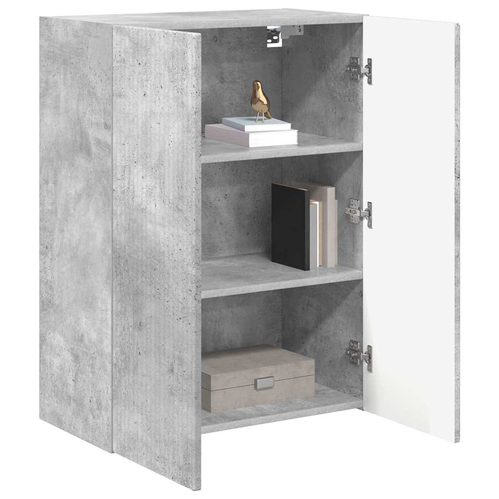 TV Fali Szekrény 59,5 x 31 x 80 cm Beton Szürke Szerelt Fa