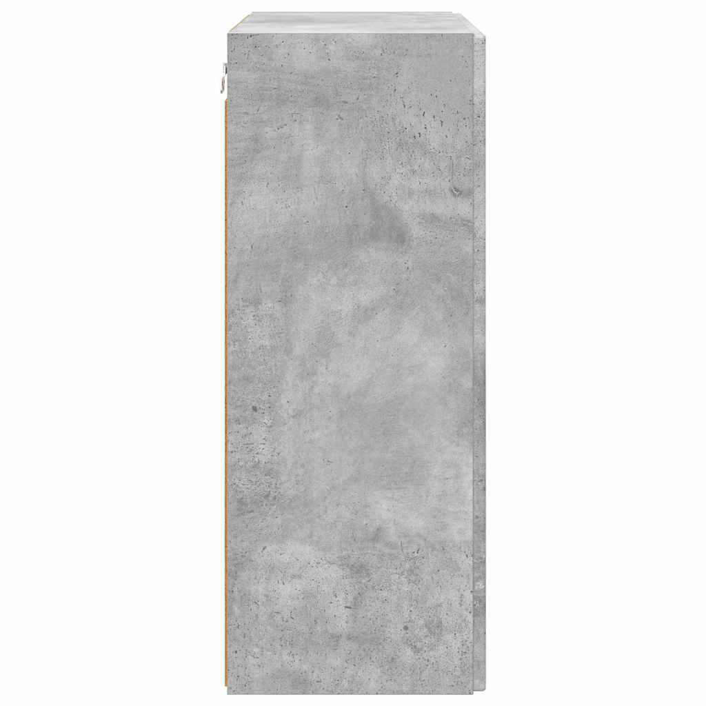 TV Fali Szekrény 59,5 x 31 x 80 cm Beton Szürke Szerelt Fa