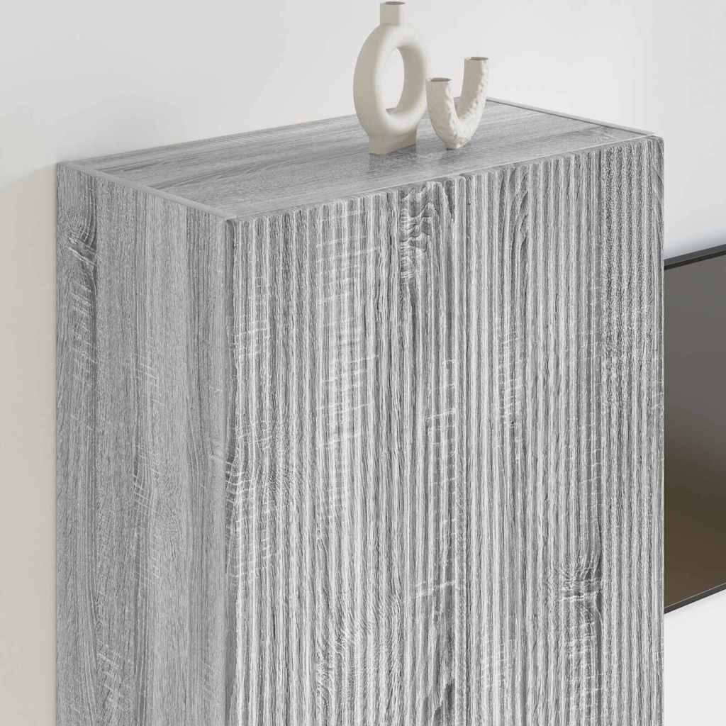 TV Fali Szekrény 59,5 x 31 x 80 cm Szürke Sonoma Szerelt Fa