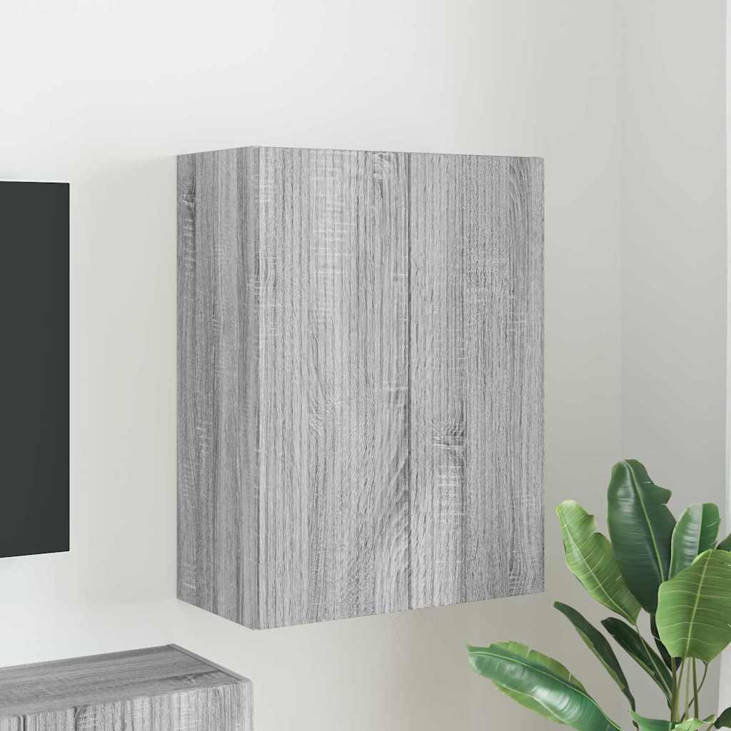 TV Fali Szekrény 59,5 x 31 x 80 cm Szürke Sonoma Szerelt Fa
