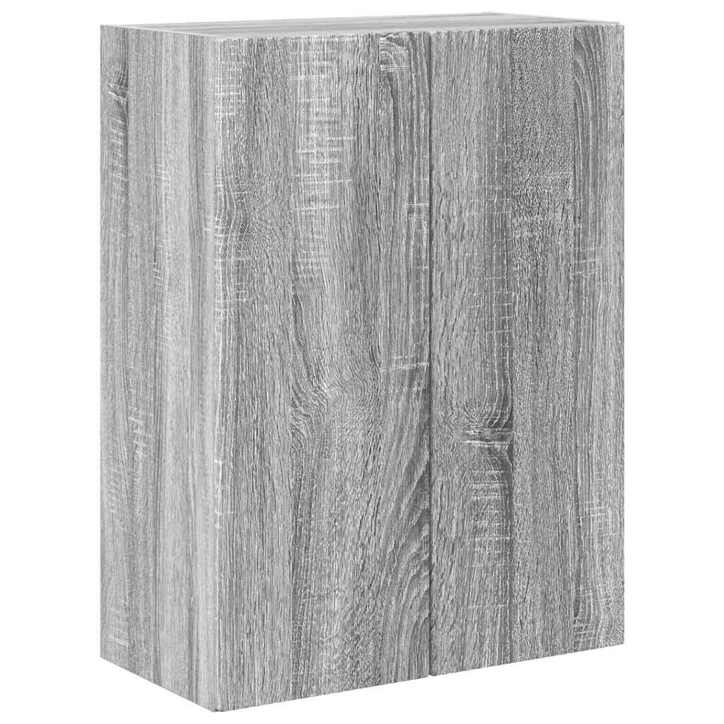 TV Fali Szekrény 59,5 x 31 x 80 cm Szürke Sonoma Szerelt Fa
