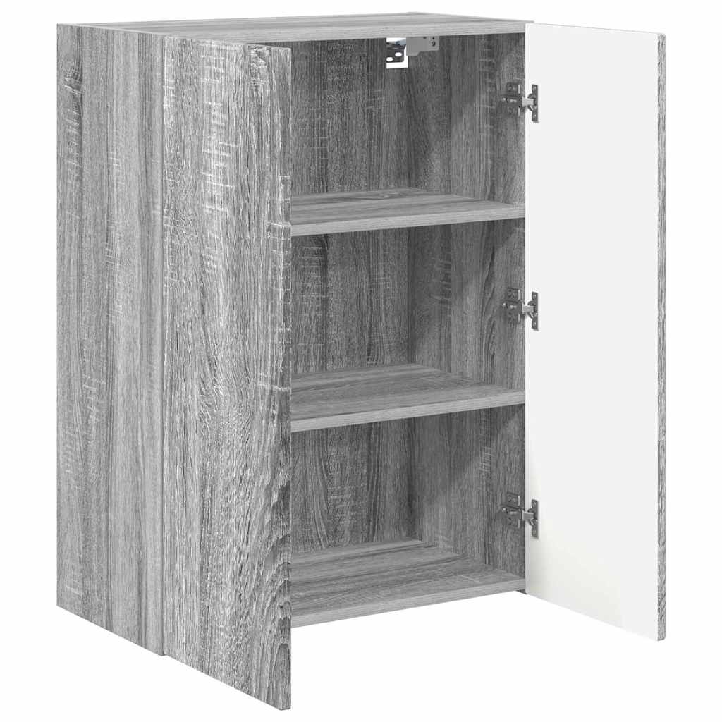 TV Fali Szekrény 59,5 x 31 x 80 cm Szürke Sonoma Szerelt Fa