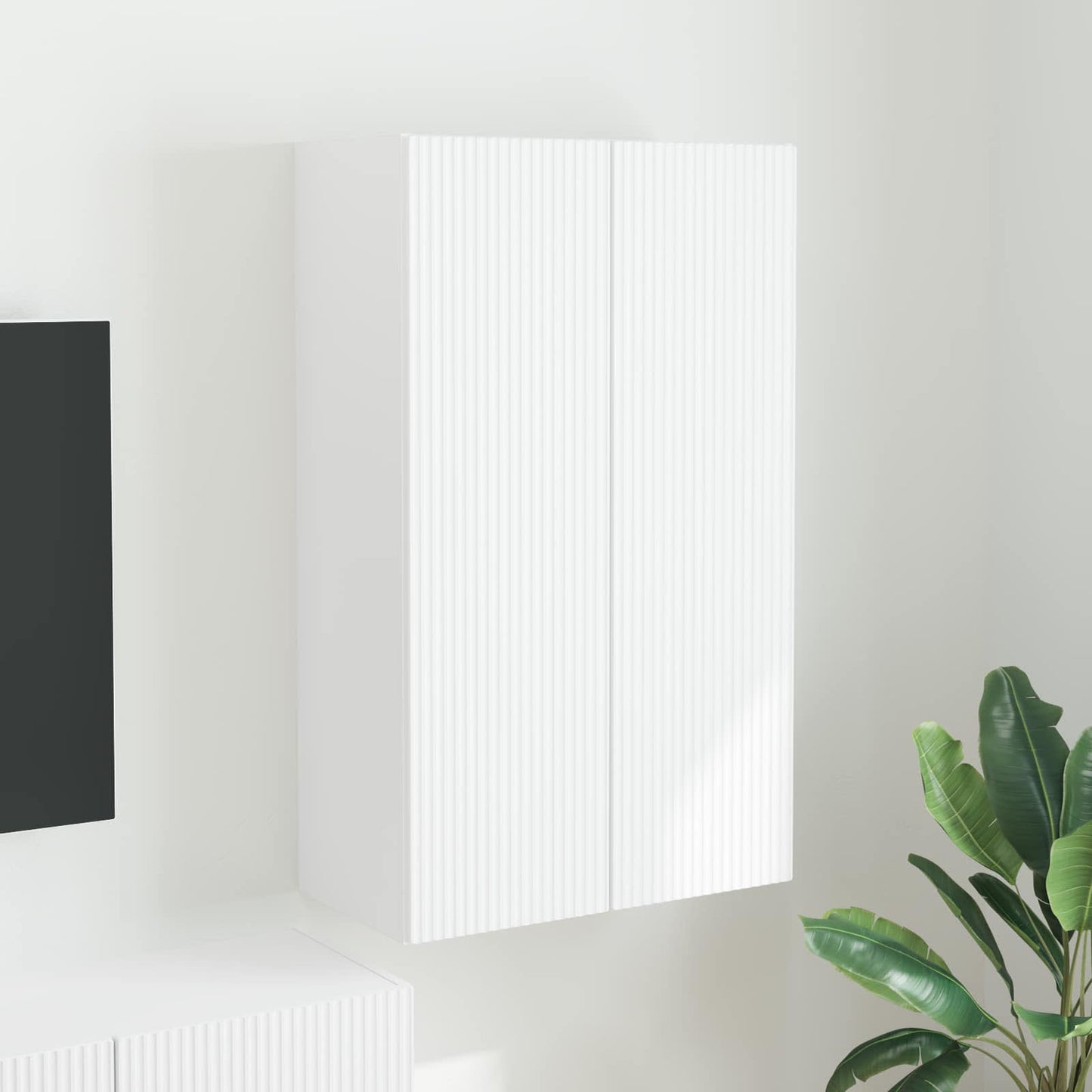 TV Fali Szekrény Fehér 59,5 x 31 x 100 cm Faanyag