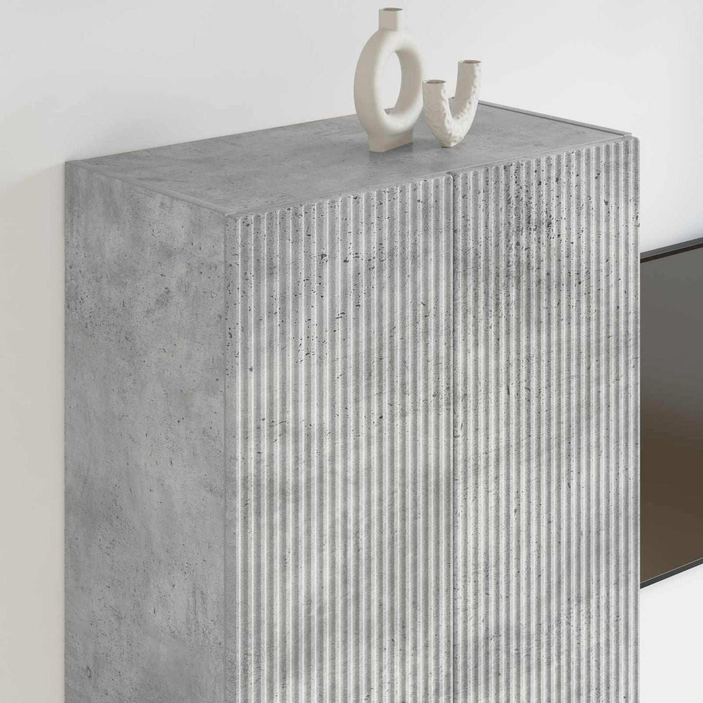 TV Fali Szekrény Beton Szürke 59,5 x 31 x 100 cm Faanyag